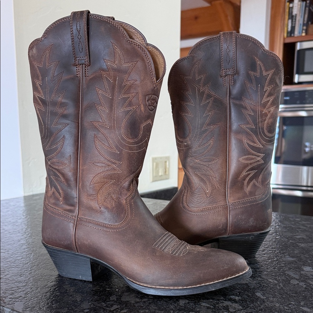 Ariat Dark Brown Leather Western Boots